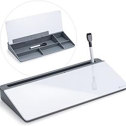 Varhomax Dry Erase Desktop Glass Whiteboard,Varhomax Dry Erase Computer Desk Pad To-Do List Memo Notepad For Desk Computer Keyboard Stand With Storage Caddy For Home Office And School Supplies(Gray)-77
