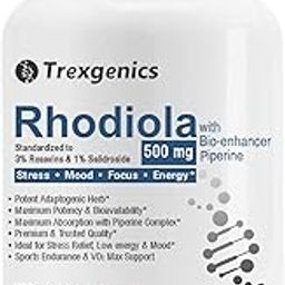 Trexgenics Rhodiola Rosea Standardized 500mg Premium Adaptogen Complex with Piperine (60 Veg.Capsules) (1)-12