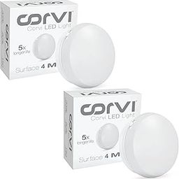 CORVI LED Surface 4 Ceiling Light | 9 Watts illumination using 6 Watts power | Dimmable & Driverless | Backlit for Maximum Output | 5700K White (Pack of 2)-image-45