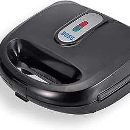 BOSS Regal 3-In-1 Griller, Toaster, Waffle Maker, 750 Watts, Easy Detachable Non-Stick Plates, 2 Slice, Black/Steel-picture-21
