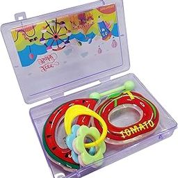 Haygreev Colorful Baby Teether Ring – Soft Teething Toy for Babys – Easy-to-Hold, Safe and Soothing Oral Relief for Babies – Newborn Chew Toy (Watermellon, Tamato, 1 Stick & 1 Star) - NE BT37-image-81