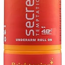 Secret Temptation Brightening Antiperspirant Non Sticky Roll On Deodorant Stick For Women, Reduce Underarm Darkness, Brightens & Evens Out Skin Tone, Zinc Oxide & Niacinamide, 50ml-53