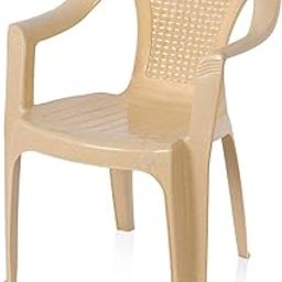 STYLESEAT Marbel Grey Plastic Mid Back with Arm Chair Chairs for Home Dining Room Bedroom Kitchen Living Room Office Outdoor Garden Dust Free 100% Polypropylene Stackable-image-53