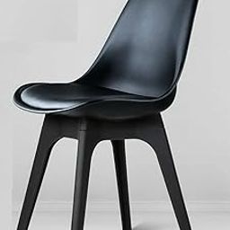 Bhumika Overseas Eames Eames Replica DSW Stylish & Modern Furniture Plastic Cafeteria Dining Chairs with Cushion for Dining Chair, Side Chair, Kitchen, Restaurants, Hotels in Black Color-image-54