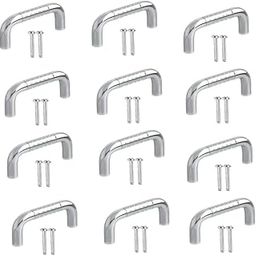 Sun Shield Stainless Steel Drawer Handle | Wardrobe Handle | Door Handle D Dot with Screw (3 Inch, Chrome Finish) - 12 Pcs, Pull Handle-picture-2