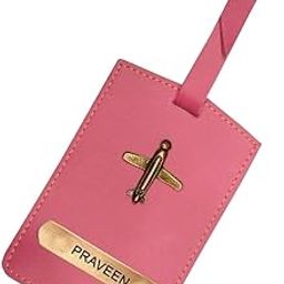 Customized and Personalized Name Engraved Luggage Tags for Bags |Leather Luggage Bag Tag for Baggage Suitcases,Luggage Tag for Travel (Pink)-27