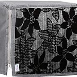 Heart Home Multiuses Velvet Flower Print Microwave Oven Cover for Home & Kitchen 25 LTR. (Gray) 52HH4028-image-61