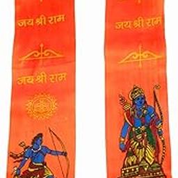 Jai Shri Ram Gamcha/Patkal/Muffler/l Satin smooth, glossy fabric l Events, 57 Inch Size Saffron Scraf-image-81