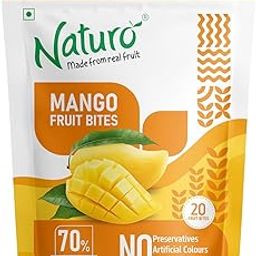 Naturo Mango Fruit Bites Pouch (20 Fruit Bites) | Mini Candies | Road Trip Snacks | Pack of 2-image-84