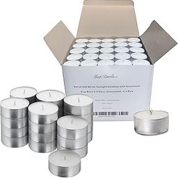 Bulk Set of 250 Tealight Candles in Metal Cups (White) 4.5 Hour Burn Time (Unscented Tea Lights)-image-10