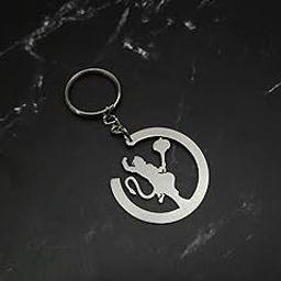 Lord Hanuman Keychain | Stainless Steel Metal Key Ring for Car & Bike Keys | Matte Finish Devotional Keychain for Men & Women-image-57