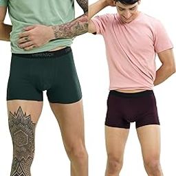 Fresh Mint Solid Underwear For Men Combo, Breathable Innerwear, Cotton Trunks For Men Pack, Anti-Rash Waistband Underwear, Moisture Wicking Trunks, Peppermint Finished Men Underwear Pack of 2-15