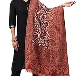 Women's Maroon Jamawar Aari Embroidered Pure Wool Shawl_JS94_Maroon-image-75