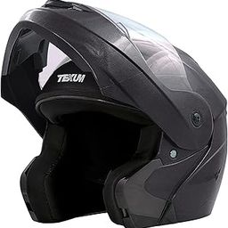 The Texum TH-FUBL2 ISI Certified Flip-Up Helmet for Men and Women with Inner Smoke Sun Shield (Large 600 MM, Dashing Black )-13