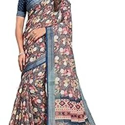 Digital Print Cotton Silk Linen Saree-image-87