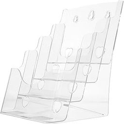 Scicalife Acrylic Brochure Holder A5 4-layer Clear Tri Fold Maps Attractions Displays Pamphlets Menus Literature Flyers Stand Rack for Counter Top Marketing Wall Desk-image-32