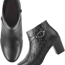 Fashionable Ankle Length Block Heel Boots Comfortable Trendy Zipper Boots for Womens & Girls-image-14