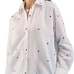 PERFECT PRODUCTIONS Heart Print Shirt,Women White Shirt,Shirt03 for Women.-image-43