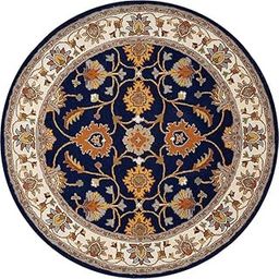 ANABIYA CARPET Export Quality Handmade Woolen Round Carpet for Living Room Size 4 x 4 feet Round Design 29-image-86
