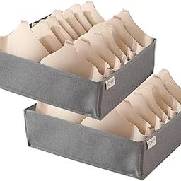 HOKIPO Undergarment Organizer Storage Box for Drawers Bra, Lingerie Organizer for Wardrobe, 7 Slot, Pack of 2, Grey (AR-4853-GRY-7G*2)-image-6