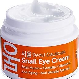 SeoulCeuticals Korean Snail Mucin Eye Cream - 97.5% Snail Filtrate K Beauty Anti Aging Under Eye Anti Wrinkle Eye Treatment Cream 0.5oz-17