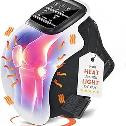 Pokytcox Knee Massager, Cordless Knee Massager with Heat and Vibration, Large LED Screen, Wearable Rechargeable Electronic Knee Massager for Knee/Muscles Discomfort, Strap up to 48CM-image-5