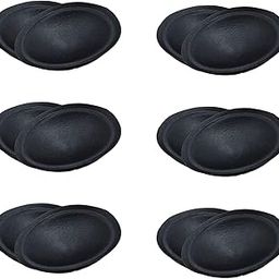 Women Bra Cup Removable Cotton Insert Pad Round Shape in Black Colour, 6 Pair-image-99