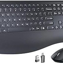 Wireless Keyboard and Mouse, Wrist Rest, Sleep Mode, Long Battery Life, 2.4G Lag-Free Ergonomic Keyboards Mouse Combo, Silent Keyboard Cordless Set for Computer, Laptop, PC, Mac-image-48