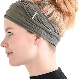 Casualbox Mens Womens Elastic Bandana Headband Japanese Long Hair Dreads Head wrap Charcoal Gray,Free Size-image-24
