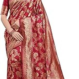 Women's Kanchipuram Silk Half and Half Woven Saree With Blouse Piece-picture-24