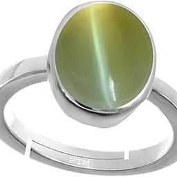 Natural Cats Eye/Lahsunia 5.25 Ratti or 5 Carat Astrological Certified Gemstone Pure Sterling Silver/925 bis Hallmark Adjustable Ring for Men & Women - fba1525-image-74