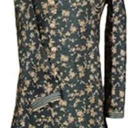 Green printed jacquard sherwani-image-74