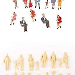 THE STYLE SUTRA 40pcs Painted + Unpainted Model Train Passenger People Figures Scale 1:25-picture-29