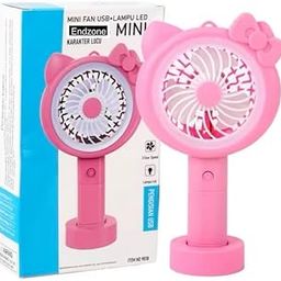 Endzone Mini Portable Fan, Powerful Hand Fan Cute Design 3 Speed Night Light Personal Small Desk Fan With Base, Lightweight Rechargeable Usb Handheld Fan For Girls Drying Makeup (Pink Kitty)-26