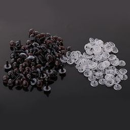 UJEAVETTE Toy 100 Pieces Plastic Safety Eyes with Backs for Bear Doll DIY Craft 8mm Brown Other Stuffed Animals-image-46