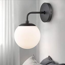 OJIT Premium Black Unique Globe Moon Shape Wall Lamp (with Bulb) Lamp for Bedroom, Living Room, Restaurants, Dining, Coffee Shop, Home Etc.-image-62