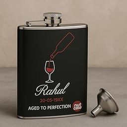 Nutcase Customised Hip Flask 9oz Gift Set with Funnel (Wine)-image-39