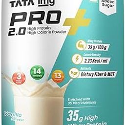 Tata 1mg Pro+ 2.0 High Protein,High Calorie Whey Powder with MCT & Amino Acids for Energy, Muscle & Bone Strength,No Added Sugar,Vanilla Flavour,400gm-10