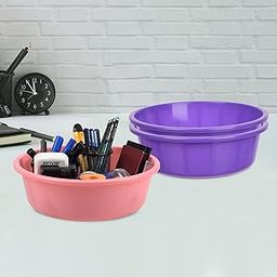 Homestic Pack of 3 Desk Organizer | Stationery Organizer | Multipurpose Storage Organizer | Office Supplies for Pen-Pencil-Staplers | Desktop Organizer | 6 LTR | Purple & Light Pink-image-50