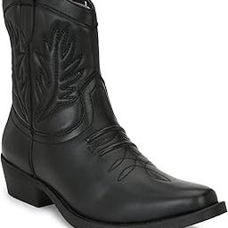 Men's Black Cowboy High Ankle Boots-picture-27
