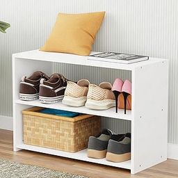 Lukzer Engineered Wood Shoe Rack Cabinet Bench Boots Multipurpose Rack Shoe Stand for Home Living Room Bedroom Storage Shelf Organizer (SR-004/White/68.5X48.3X30cm)-image-13
