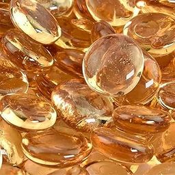 ZEINOO Champagne Color Glass Gems Stones/Pebbles for Home & Garden Décor, Aquarium Décor, Vase Filler, Marble & Gravel Planted Substrate (Champagne, 450 gm) (Champagne)-21