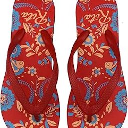 Women's Floral Printed Flip Flops for Daily Use, Purple-image-34