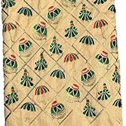 Women Blouse Piece (Unstitched) Heavy Embroidery Golden Work1Mtr blouse matrials-image-56
