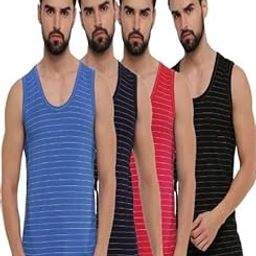 RAMRAJ stripes sleeveless vest for men pack of 4-21