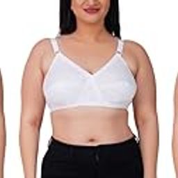 Women's Cotton Plus Size for Heavy Bust Full Coverage Non-Padded Non-Wired Everyday Bra-14