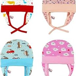 New Born Baby Caps for New Born 0-6 Months - (Pack of 4) | Cotton Baby Cap Set for Baby boy & Girls| New Born Baby Products/Essentials| Baby Shower Gifts| New Born Baby Cap | Multicolor-0