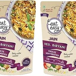 Eat Easy Ready To Eat Jain Veg Biryani, 95gm of 1 Pack, Instant Food, Indian Meal, Travel Food, No Preservatives, No Added Artificial Colours & Flavours, Just Add Water and Cook (Pack of 2)-32