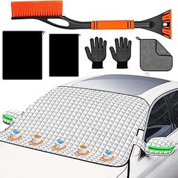 Winter Windshield Covers for Ice and Snow&Winter Car Essentials, Magnetic Car Anti-Snow Cover, Snow Windshield Cover Automotive Exterior Accessories，Free Car Snow Shovel, Towel, and Gloves.-image-59
