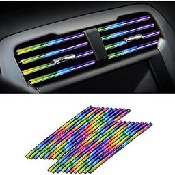 LOGAN INFOTECH 10Pcs Set Ac Air Vent Strip Outlet Car Decoration Conditioner Auto Interior Line PVC All Straight Waterproof Bendable Accessories Car Ac Vent Strip Bendable Air Vent Outlet Trim-image-83